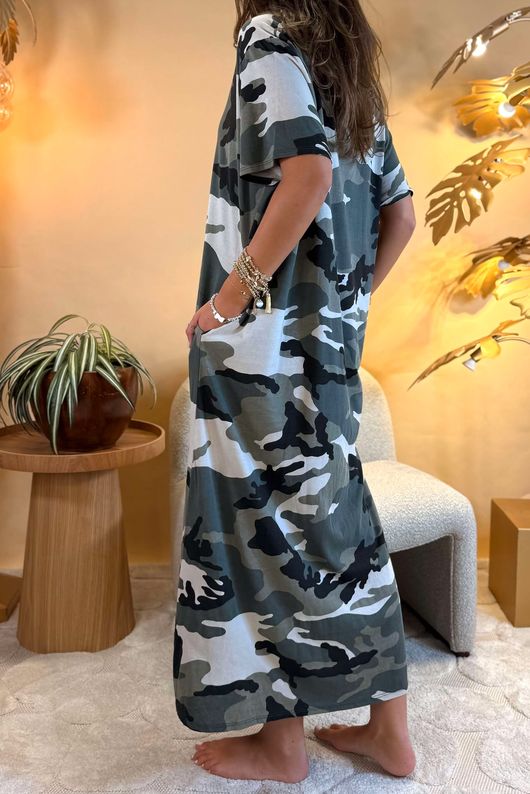 Made in Italy Seven Nations T Shirt Dress Camo /36 =